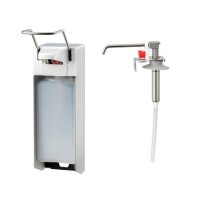 All Care MediQo-line Zeep- & Desinfectiemiddeldispenser 1000ml Aluminium met Lange Bedieningsbeugel, MQL10A