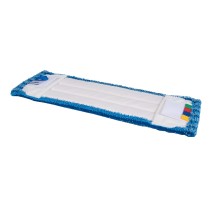 Wecoline Microvezel Vlakmop Scrub met Pockets en Flaps 40cm Blauw Pak 5 stuks