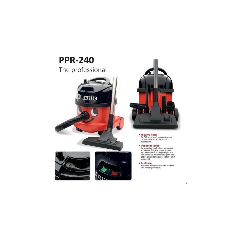 Numatic PPR 240-11 Stofzuiger Rood met Kit AS0