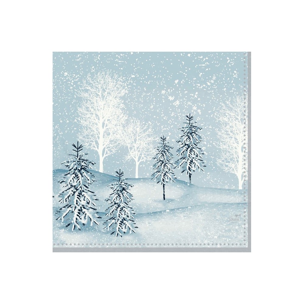 Duni Celstof Servetten 33x33cm 3-lgs 1/4-vouw Winter Mornings Pak 250 stuks - Op is op