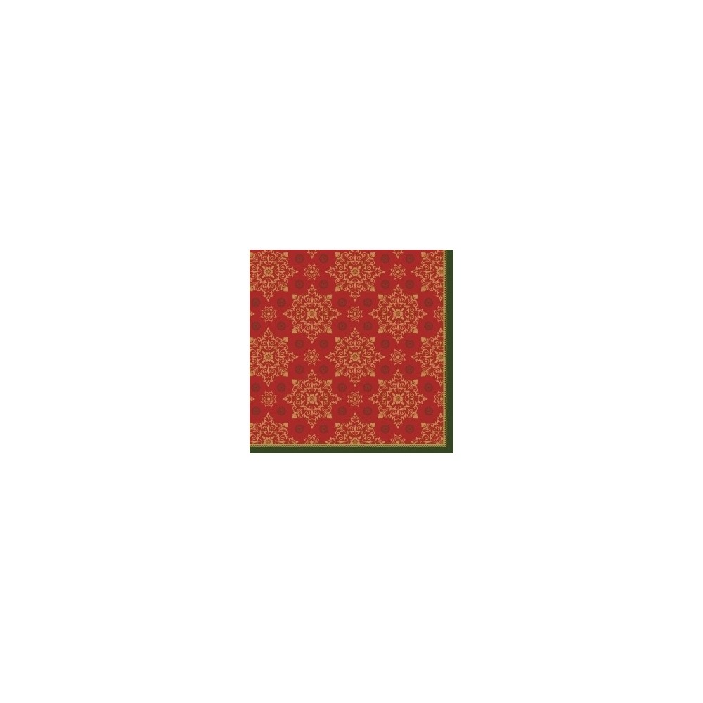 Duni Dunisoft Servetten 40x40cm 2-lgs 1/4-vouw Xmas Deco Red Pak 60 stuks - Op is op