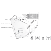 Vouwmasker met Oorlussen 5-lgs FFP2 Doos 10 stuks