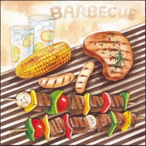 Ambiente Servetten 33x33cm 3-lgs 1/4-vouw Barbecue Pak 20 stuks - Op is op