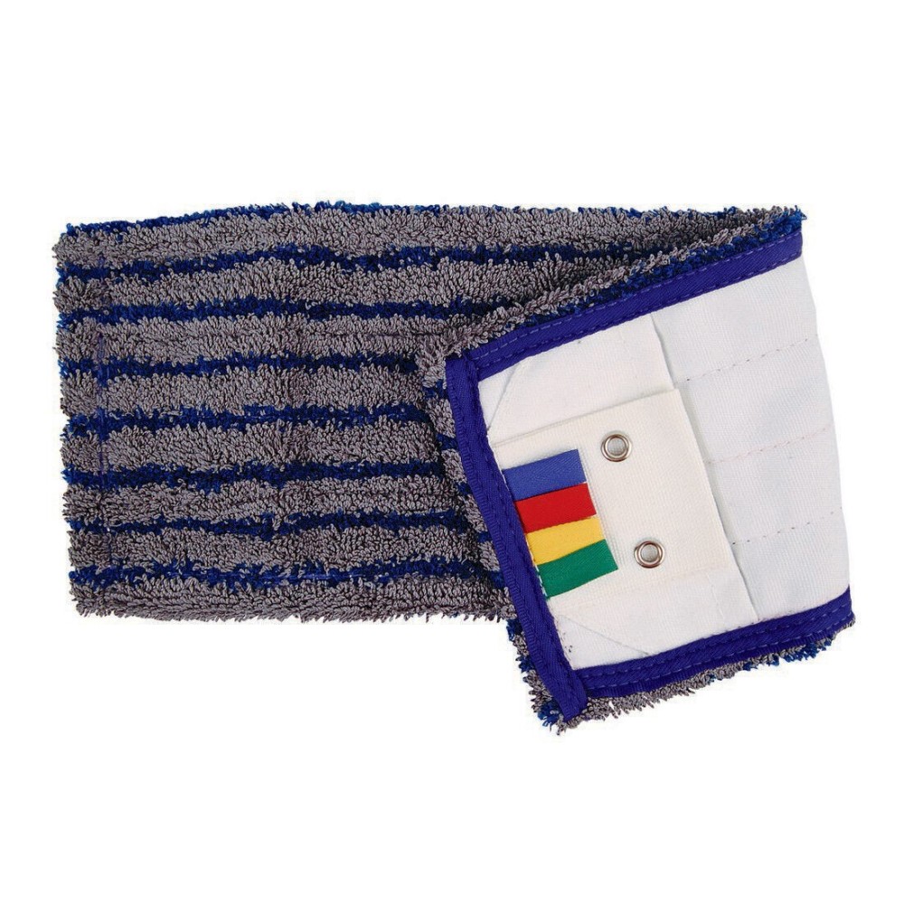 Exive Scrub Vlakmop met Pockets en Flaps Grijs/Blauw 45cm