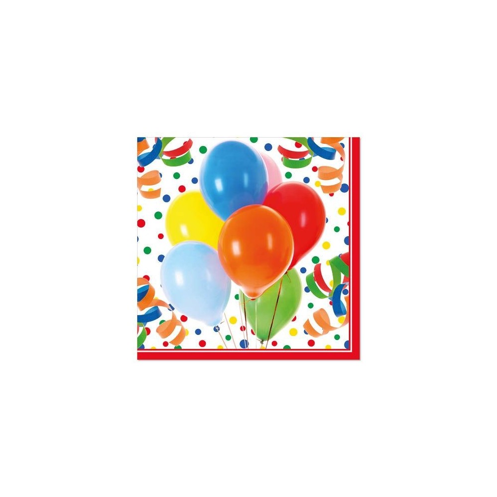 Celstof Servetten 33x33cm 3-lgs 1/4-vouw Lucky Balloons Pak 100 stuks - Op is op