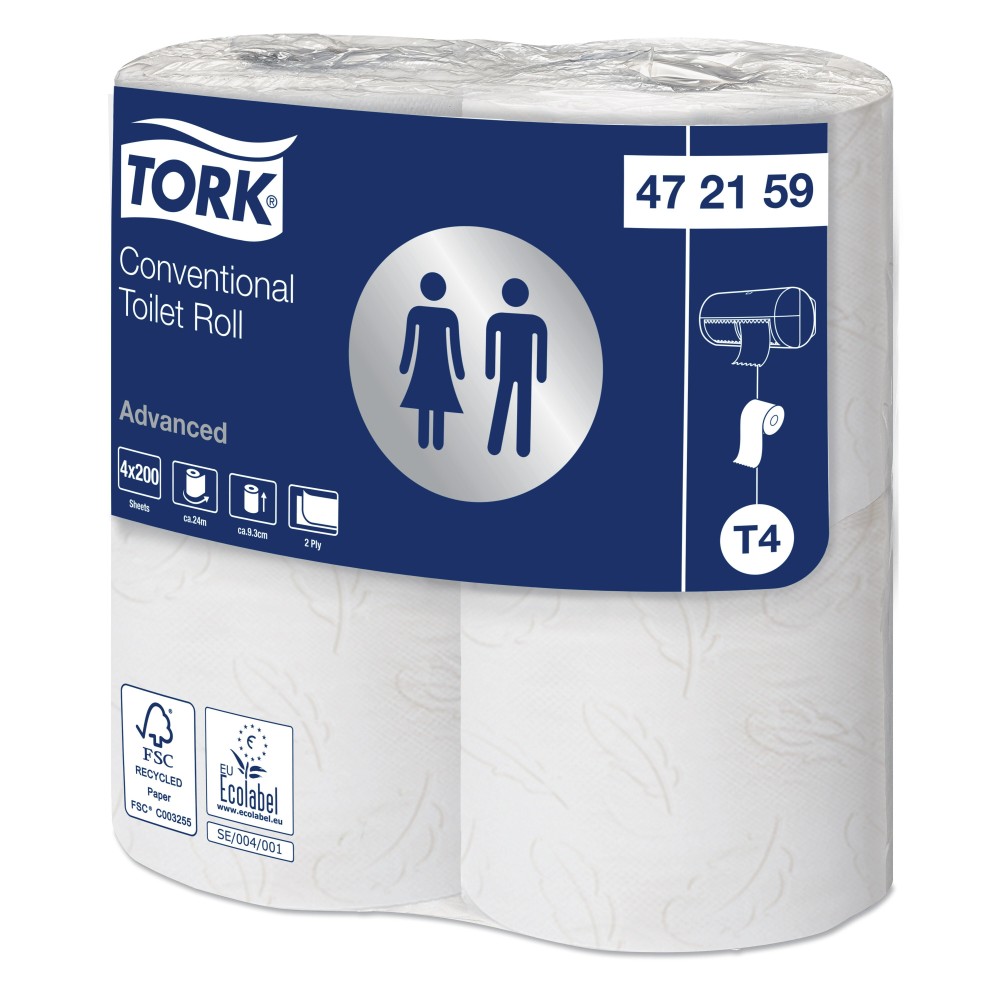 Tork Conventional Advanced Toiletpapier 2-lgs Baal 10x4 rollen 400 vel T4 - Op is op