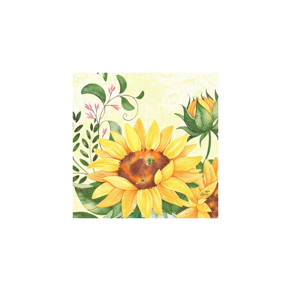 Duni Celstof Servetten 33x33cm 3-lgs 1/4-vouw Sunflower Pak 250 stuks - Op is op