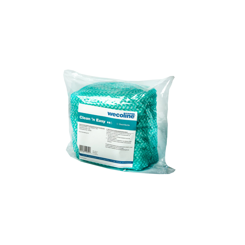 Wecoline Clean 'n Easy Desinfectiedoeken Navulling Groen Doos 3x150 stuks