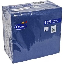 Duni Celstof Servetten 33x33cm 2-lgs 1/4-vouw Uni Donkerblauw Pak 125 stuks - Op is op