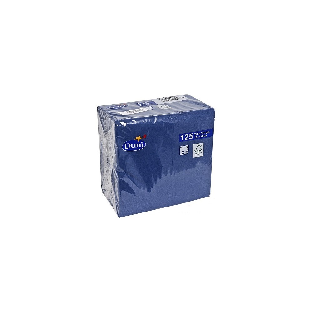 Duni Celstof Servetten 33x33cm 2-lgs 1/4-vouw Uni Donkerblauw Pak 125 stuks - Op is op