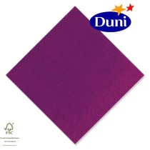 Duni Celstof Servetten 33x33cm 3-lgs 1/4-vouw Uni Aubergine Pak 250 stuks - Op is op