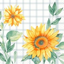 Duni Celstof Servetten 33x33cm 3-lgs 1/4-vouw Sunflower Day Pak 250 stuks