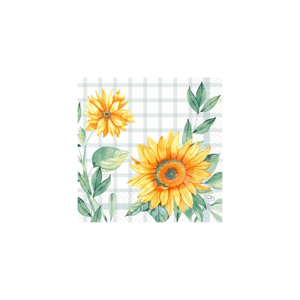 Duni Celstof Servetten 33x33cm 3-lgs 1/4-vouw Sunflower Day Pak 250 stuks