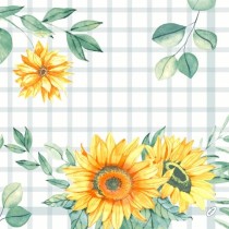 Duni Classic Servetten 40x40cm 4-lgs 1/4-vouw Sunflower Day Pak 50 stuks