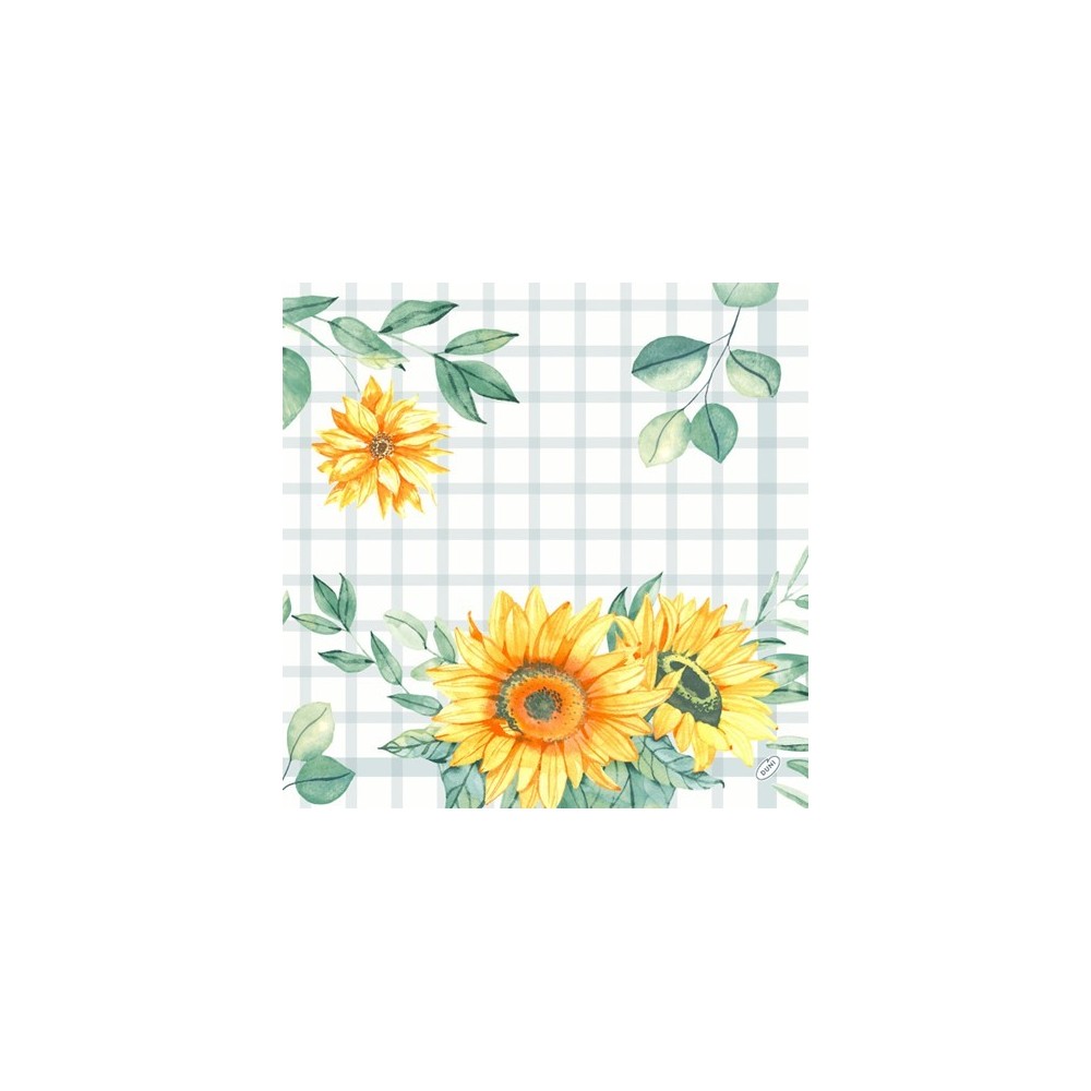 Duni Classic Servetten 40x40cm 4-lgs 1/4-vouw Sunflower Day Pak 50 stuks