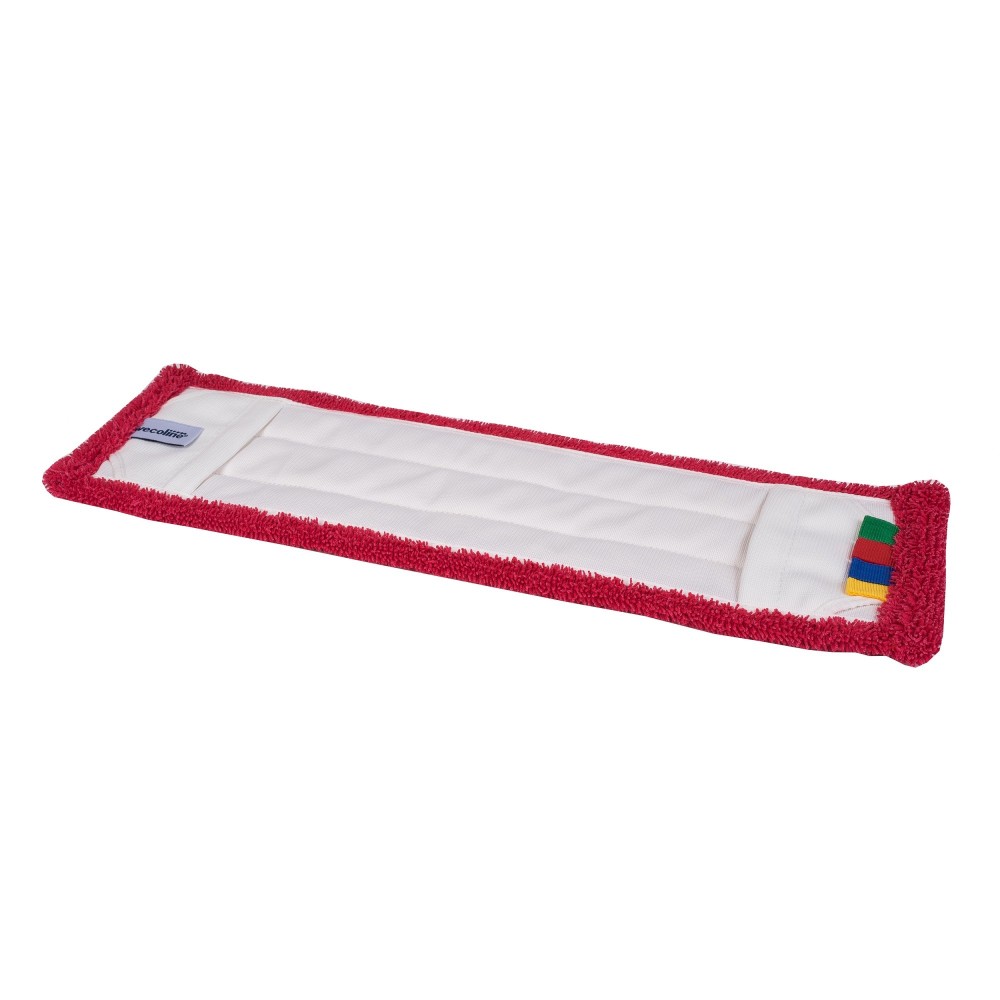 Wecoline Microvezel Vlakmop met Pockets en Flaps 40cm Rood Pak 5 stuks